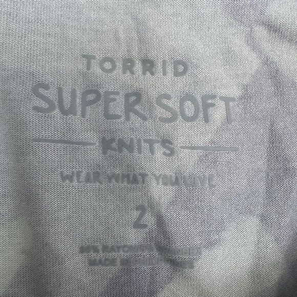 Torrid Super Soft Babydoll Top Size 2X Tie Front Bow Off Shoulder Coquette Artsy - Picture 4 of 6